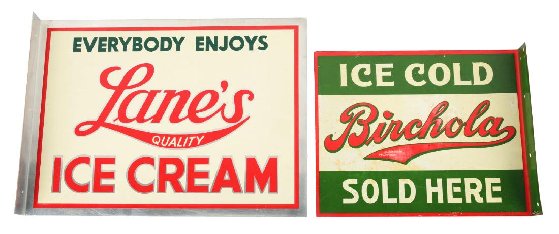 Lot Of 2: Tin Advertising Flange Signs. (1 of 4)