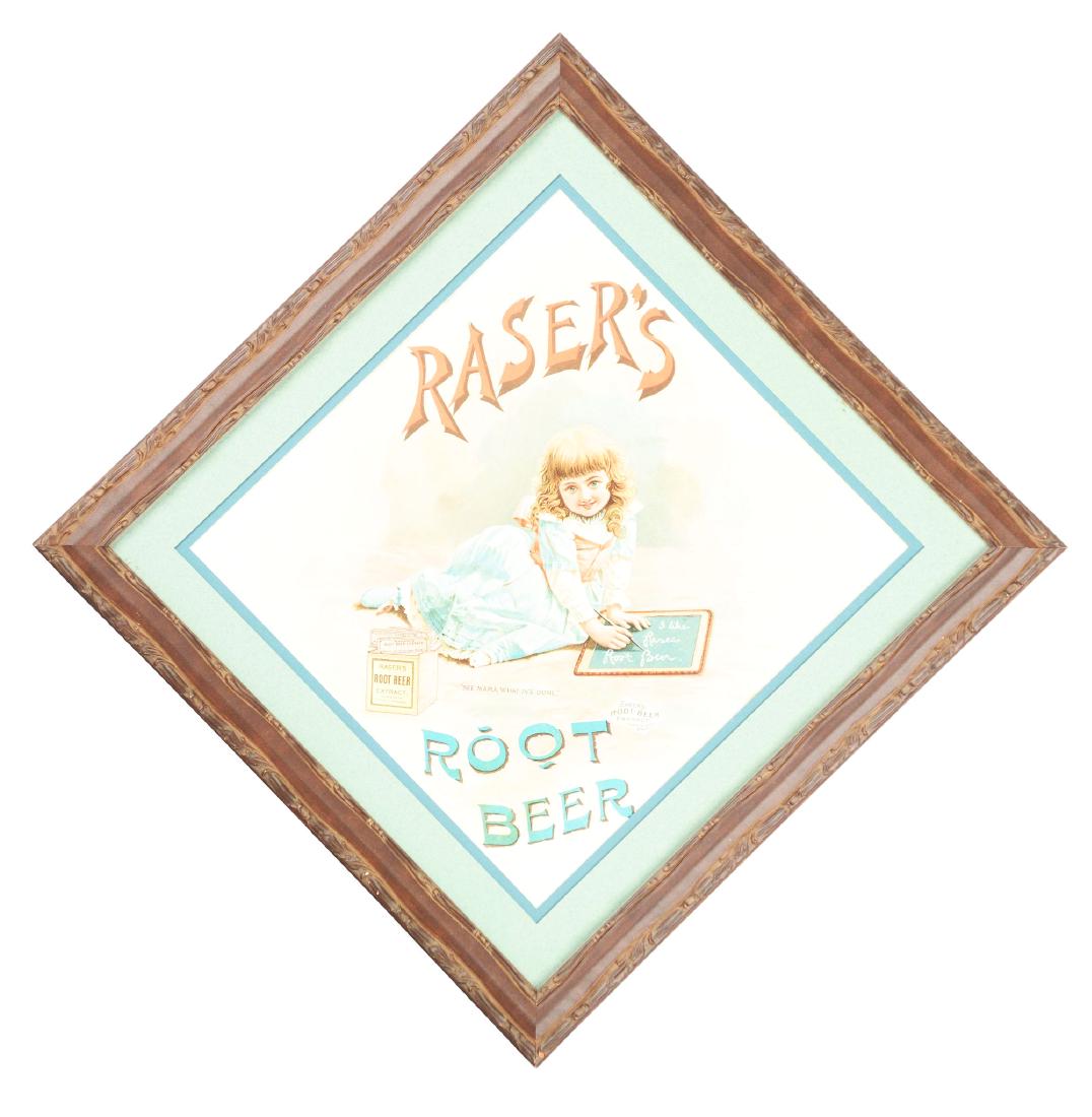 Framed Raser's Root Beer Lithograph. (1 of 3)