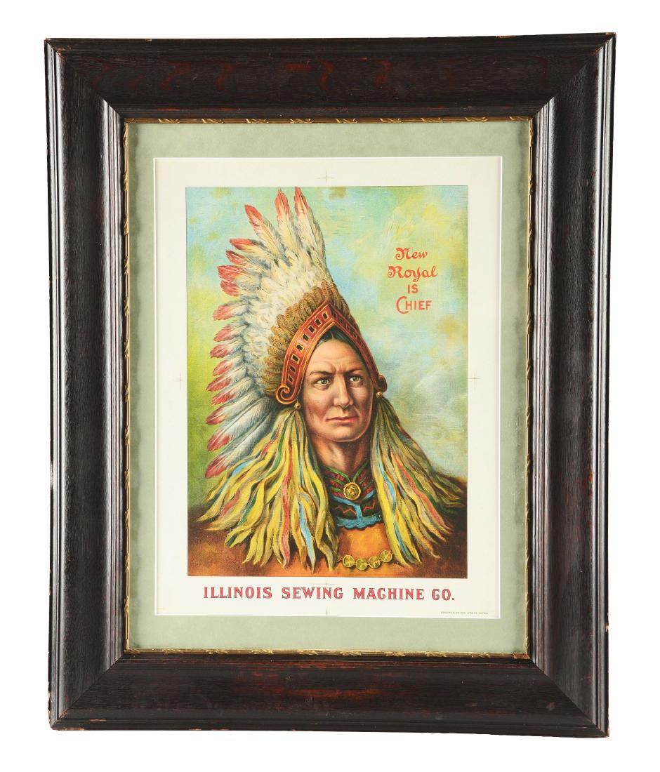 Framed Illinois Sewing Machine Co. Lithograph. (1 of 4)