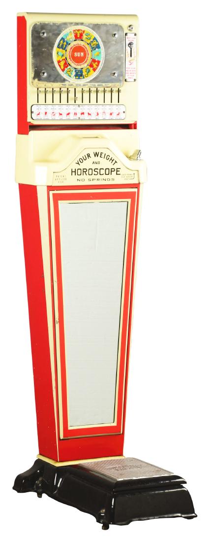 1¢, 5¢ Watling Mfg. Co. Horoscope Floor Scale. (1 of 4)