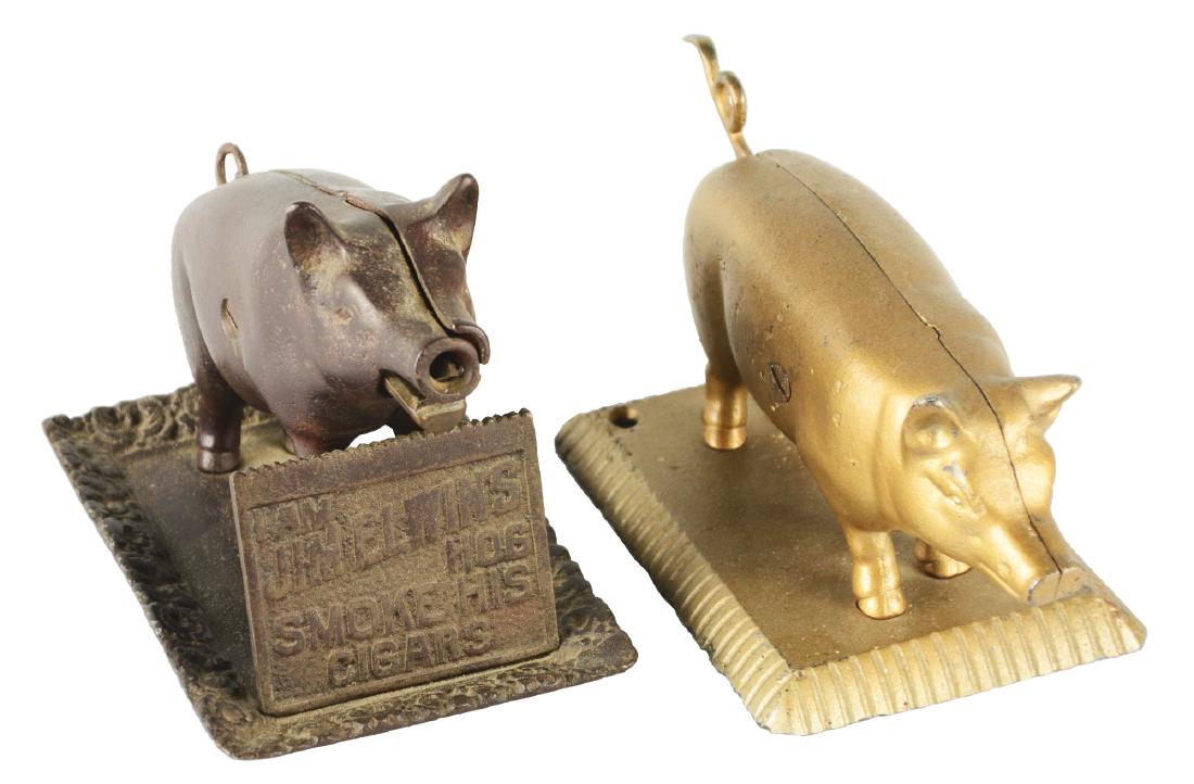 Lot Of 2: Figural Pig Cigar Cutters. (1 of 6)