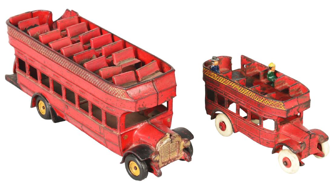 Lot Of 2: Arcade Mfg. Co. Double-Decker Buses. (1 of 4)