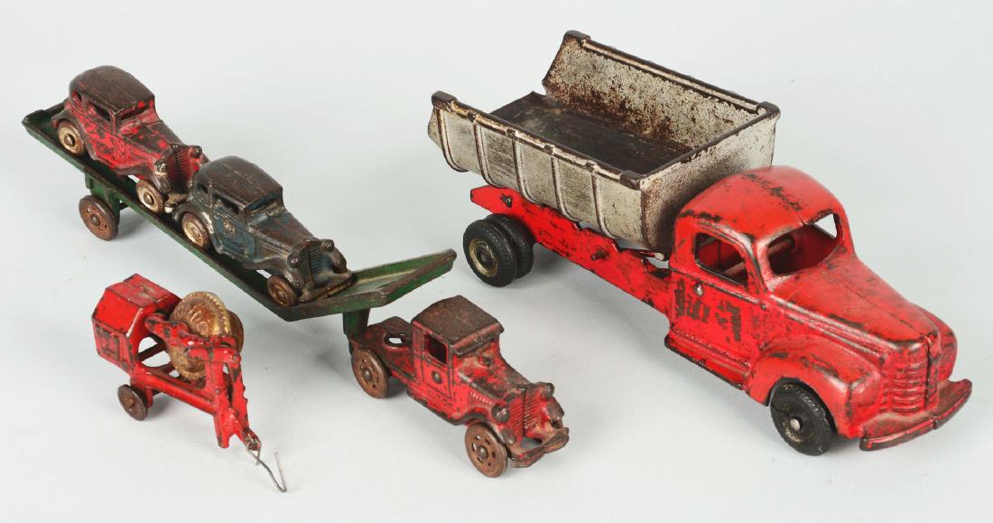 Lot Of 5: Cast Iron Toys Trucks And Accessories. (1 of 4)