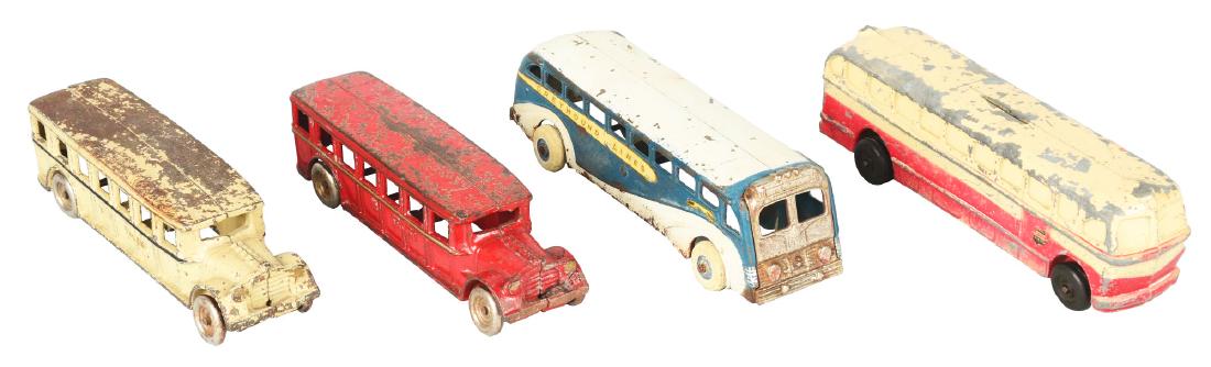 Lot Of 4: Cast Iron Toy Buses. (1 of 4)