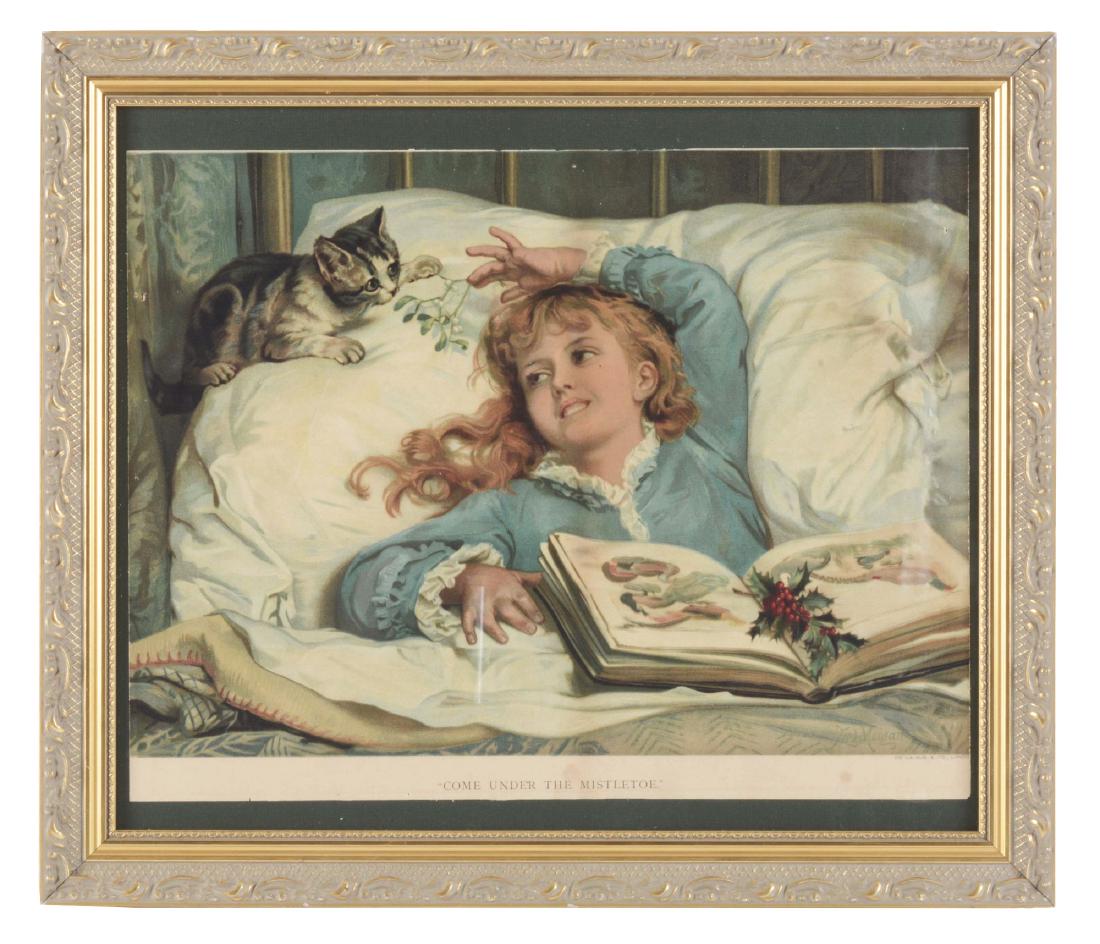 Framed "Come Under the Mistletoe" Christmas Print. (1 of 1)