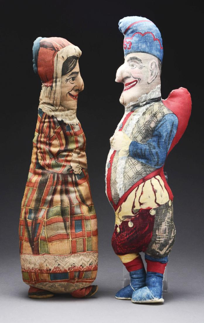 Lot Of 2 Punch And Judy Dolls.