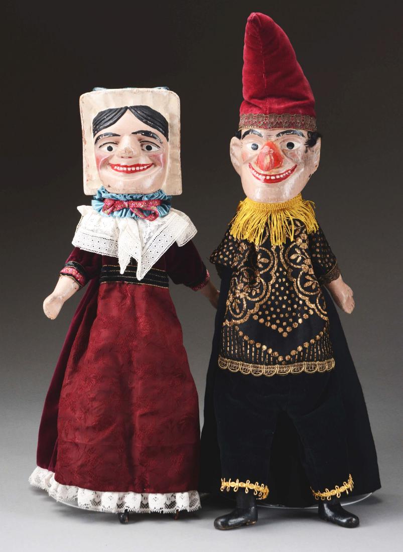 Lot of 2: Wooden Punch & Judy Puppets. (1 of 1)