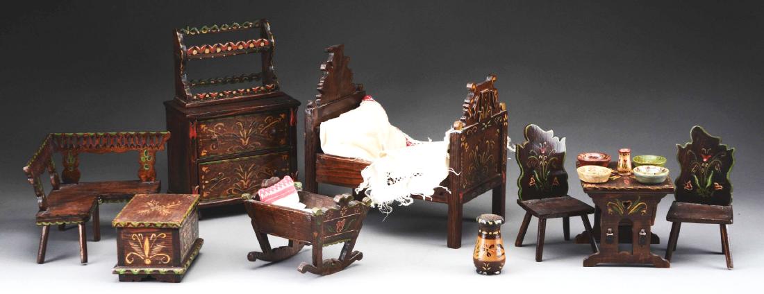 Lot Of 10: German Wood Doll Furniture. (1 of 1)