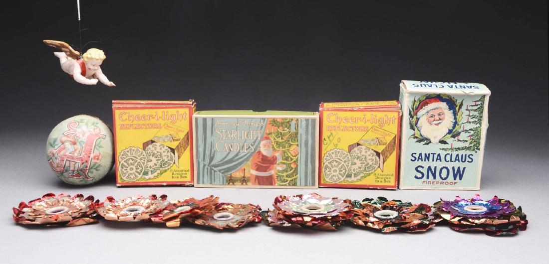 Lot of 7: Christmas Candles, Candle Reflectors In (1 of 2)