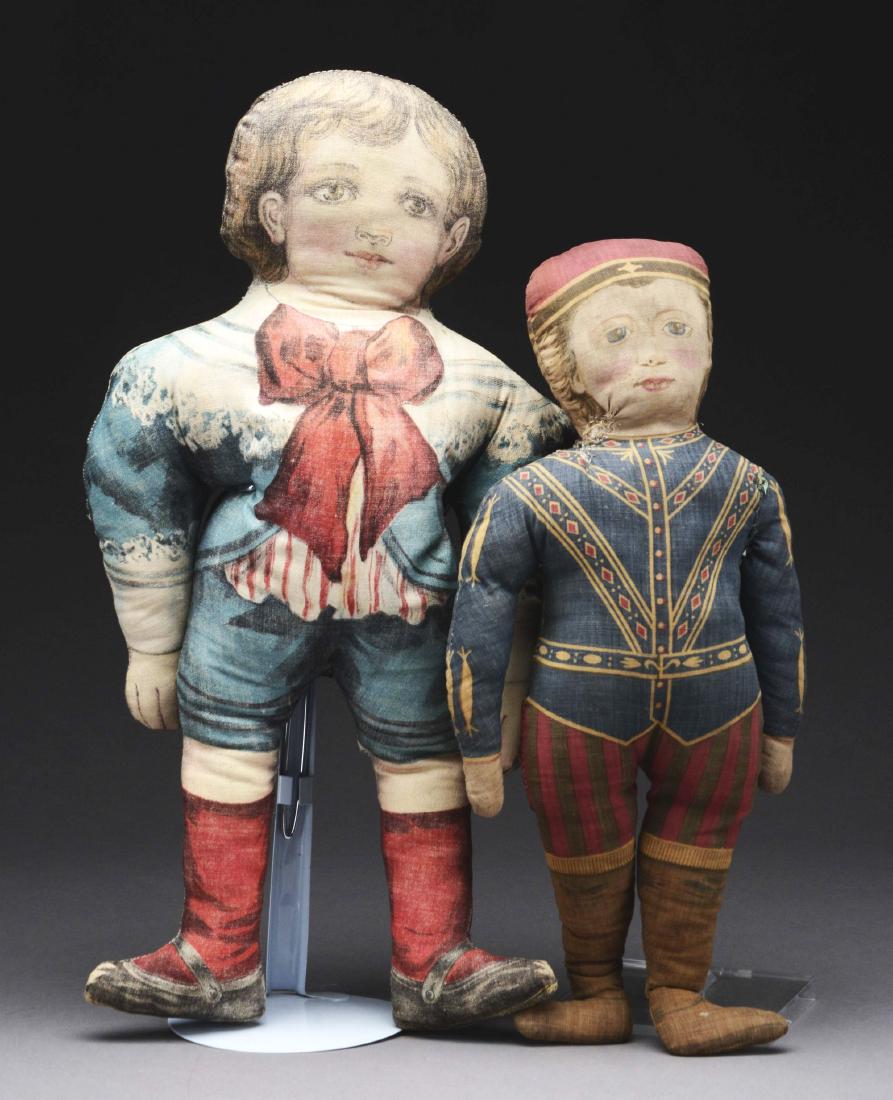 Lot Of 2: Fabric Soldier And Sailor Boy Dolls. (1 of 2)