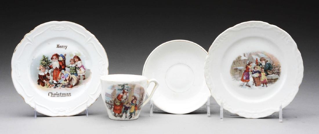 Lot Of 3: German Santa Cup & Saucer with Two Plates. (1 of 1)