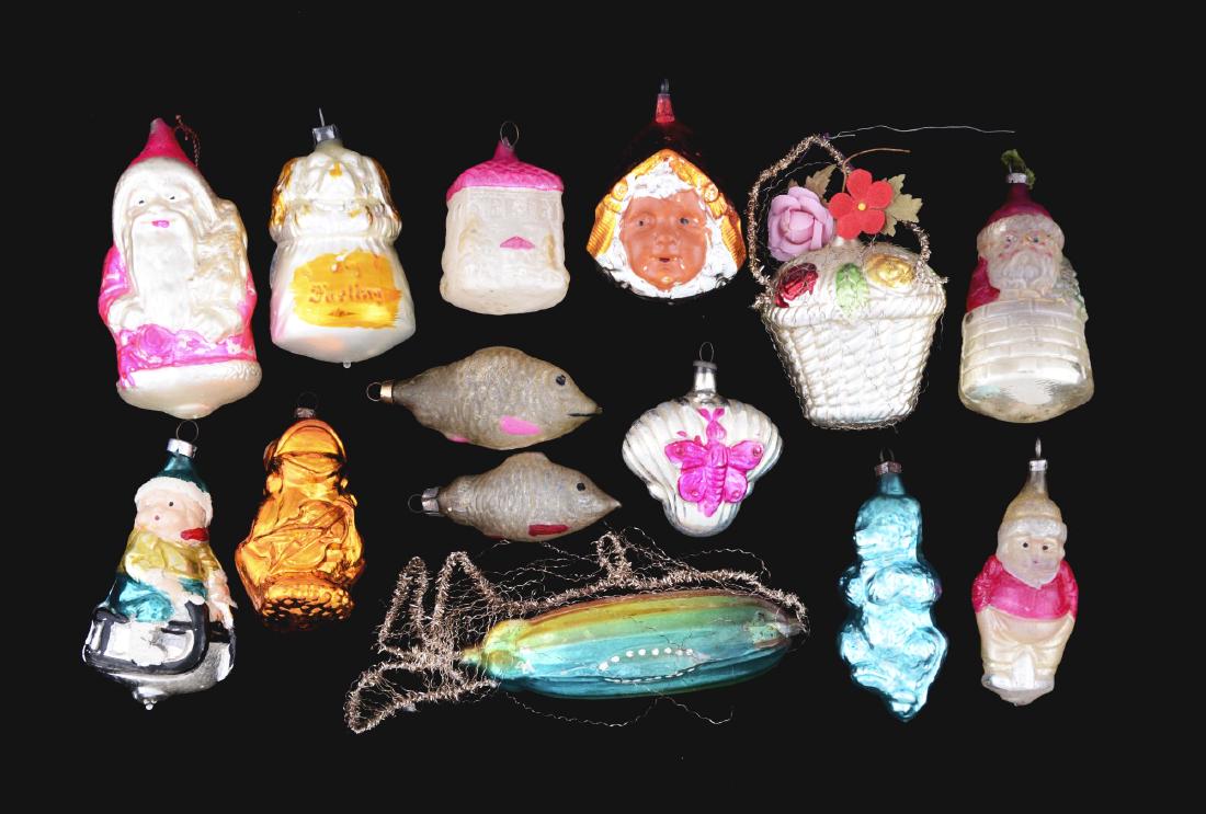 Lot of 14: Glass Christmas Ornaments. (1 of 1)