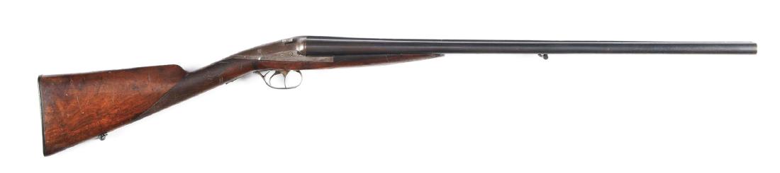 (C) Darne "Halifax" Model 16 Gauge Sliding Breech: Halifax Model Sliding breech action No. 3 Grade. Barrels fitted with narrow matted game rib and slightly mashed brass front bead. Sliding breech is very lightly engraved and opener marked "Halifax". S