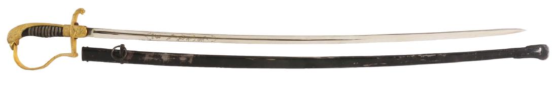 Third Reich Prison Official's Sword with Dedication.: Early Third Reich Prison Officials Sword in, overall, excellent condition. The 34", chrome plated, "Weyersburg" maker marked blade is in excellent condition with some light freckling in areas. The bla