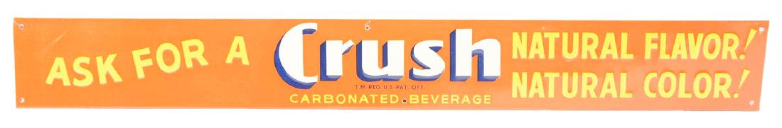 Orange Crush Embossed Tin Strip Sign. (1 of 2)