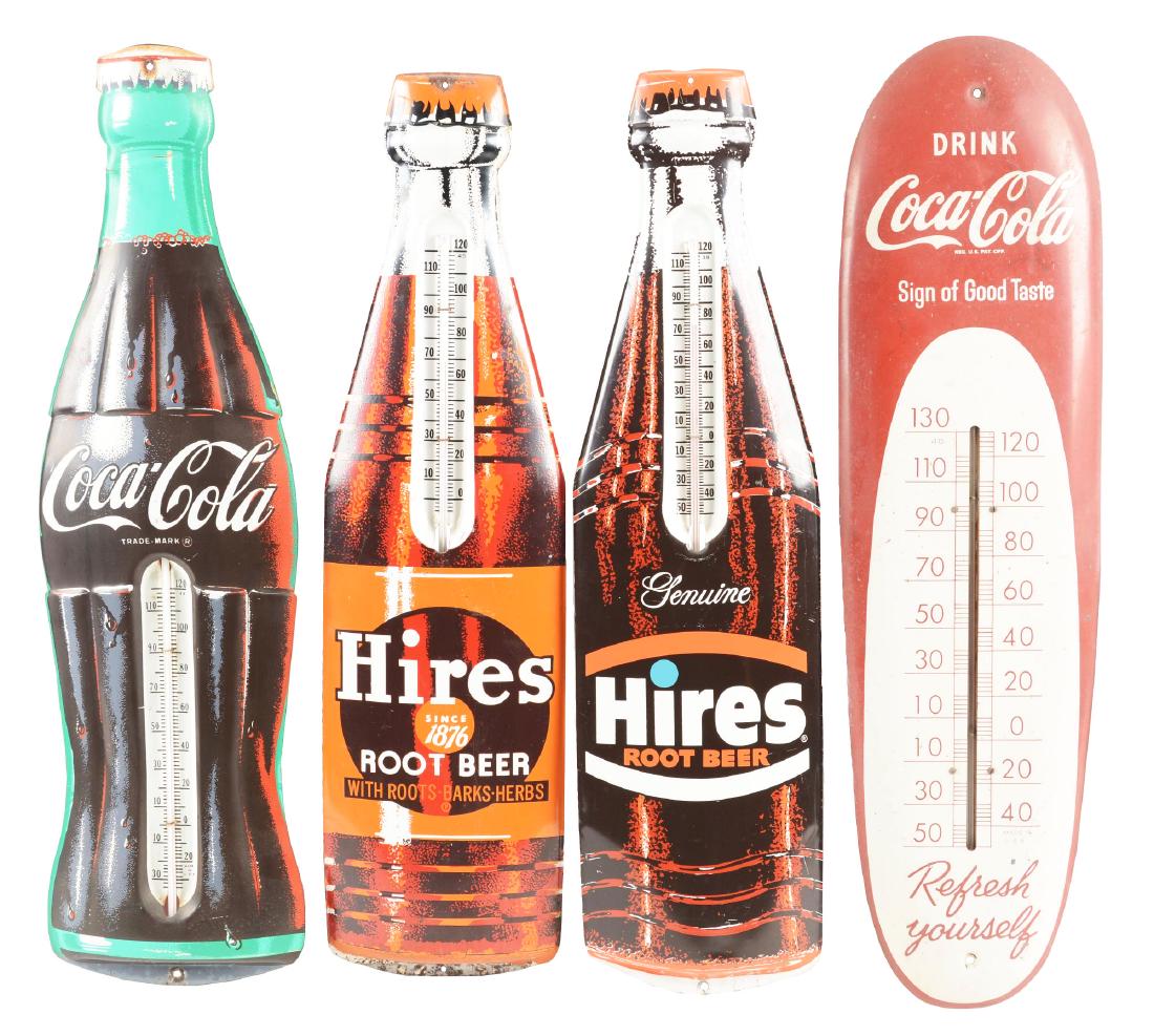 Lot Of 4: Hires And Coca-Cola Thermometers. (1 of 1)