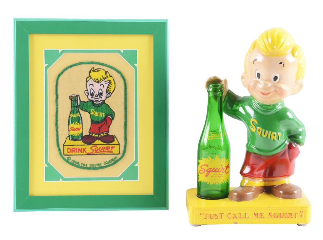 Lot Of 2: Squirt Boy Chalk Figure Display and Patch. (1 of 2)