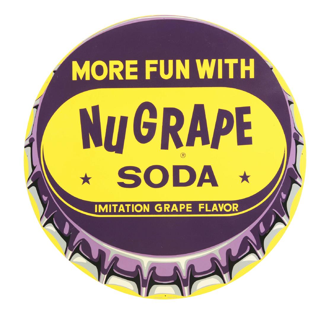 NuGrape Soda Bottle Cap Tin Sign. (1 of 2)