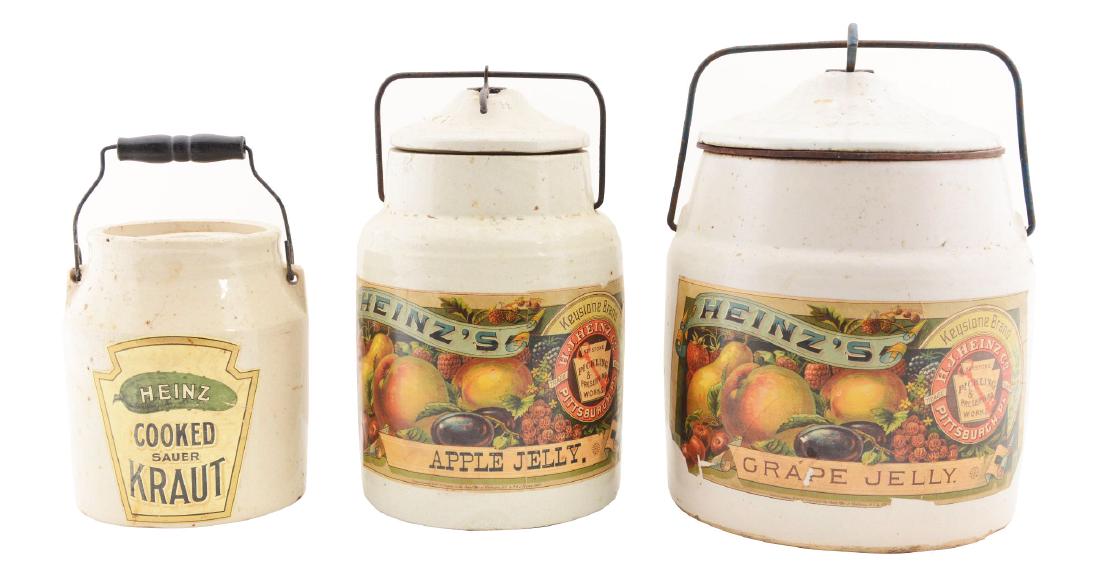 Lot Of 3: Heinz's Stoneware Crocks (1 of 1)