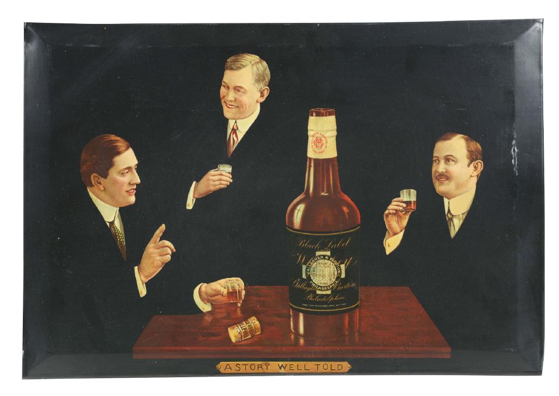 G&B Black Label Whiskey Advertising Sign. (1 of 2)