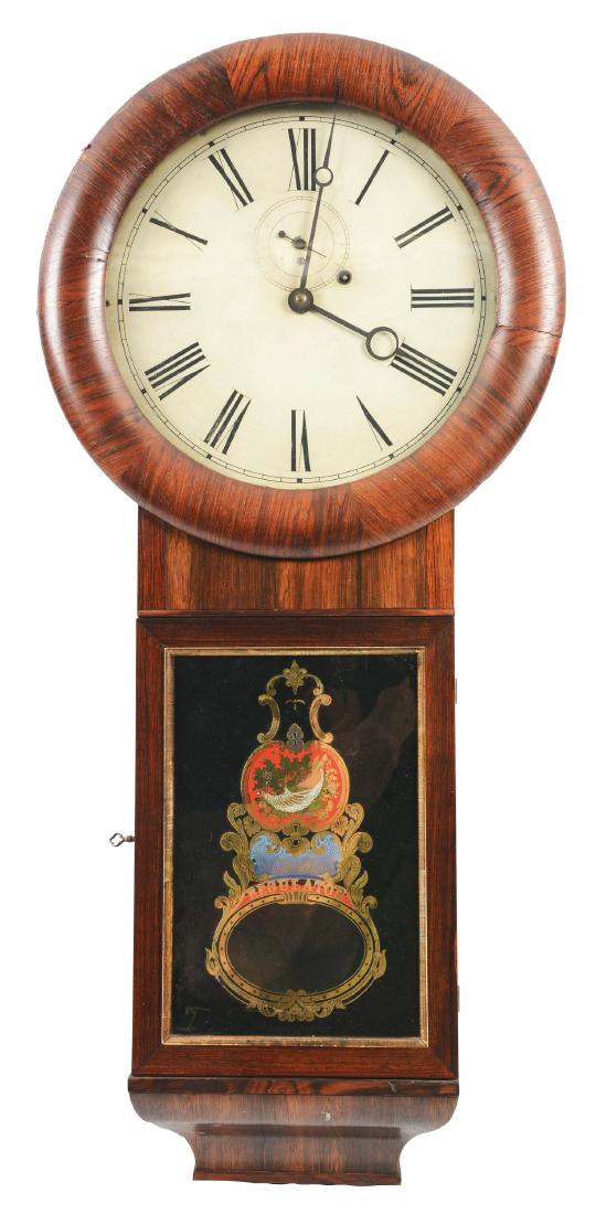 Regulator Wall Clock with Reverse Glass Insert.