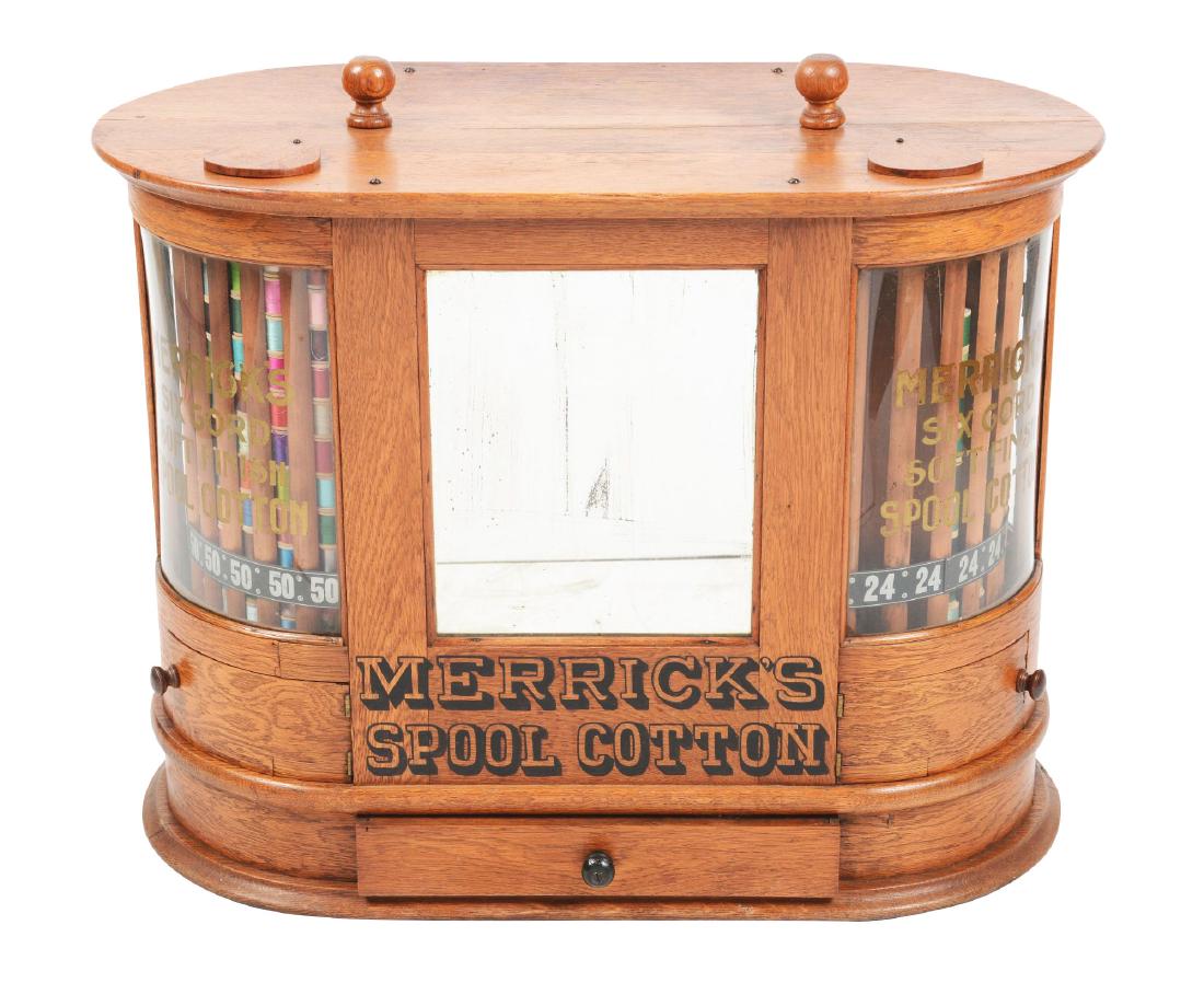 Merrick's Country Store Oak Spool Cabinet. (1 of 4)