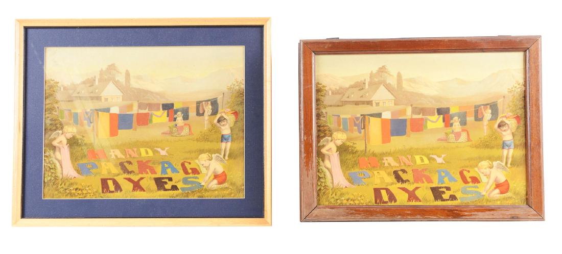 Lot Of 2: Handy Package Dyes Display Case And Sign. (1 of 3)