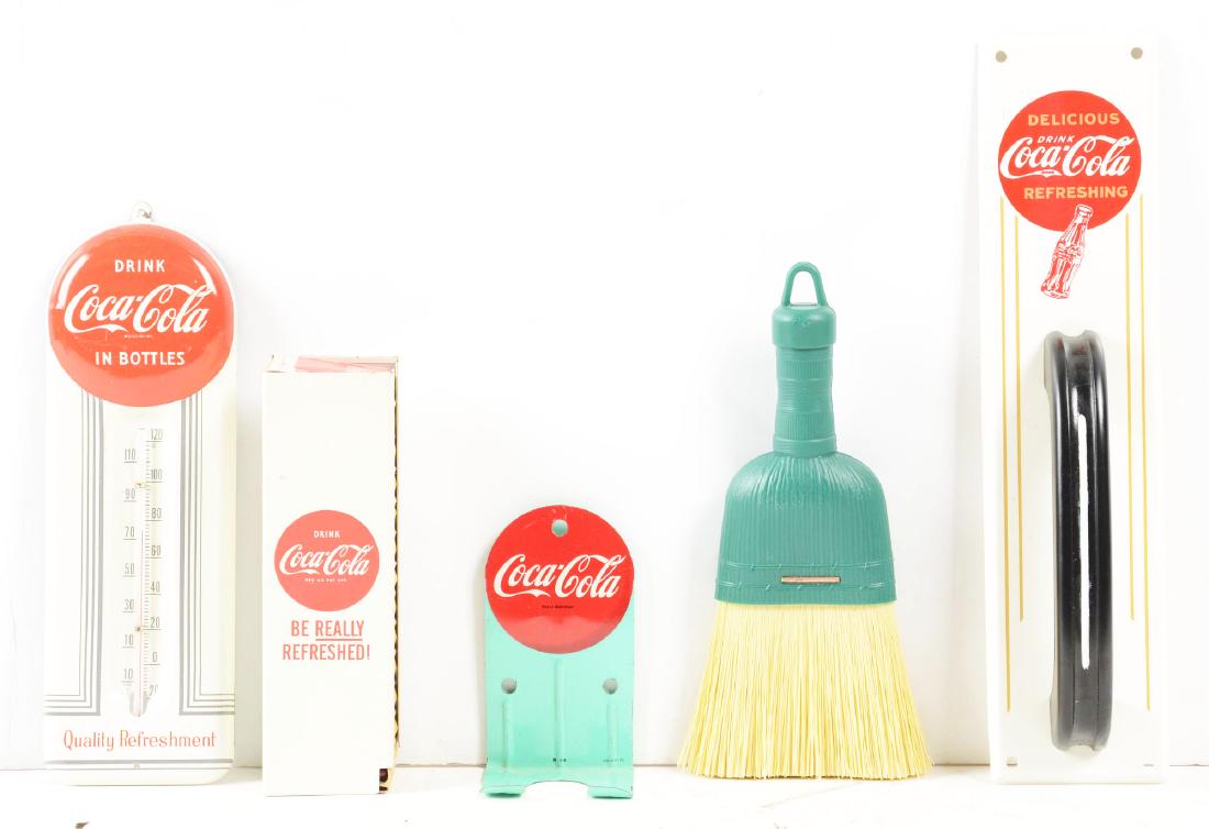 Lot Of 4: Coca-Cola Match Dispenser, Thermometer, Door (1 of 1)