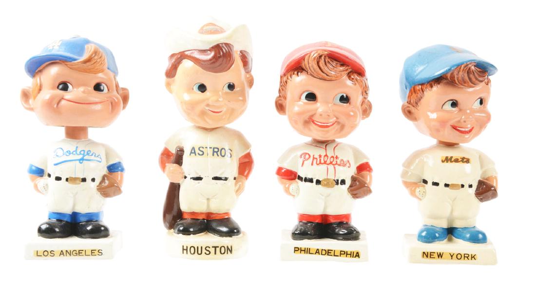 Lot of 4: 1962 White Base Boy Face Composition Dolls. (1 of 1)