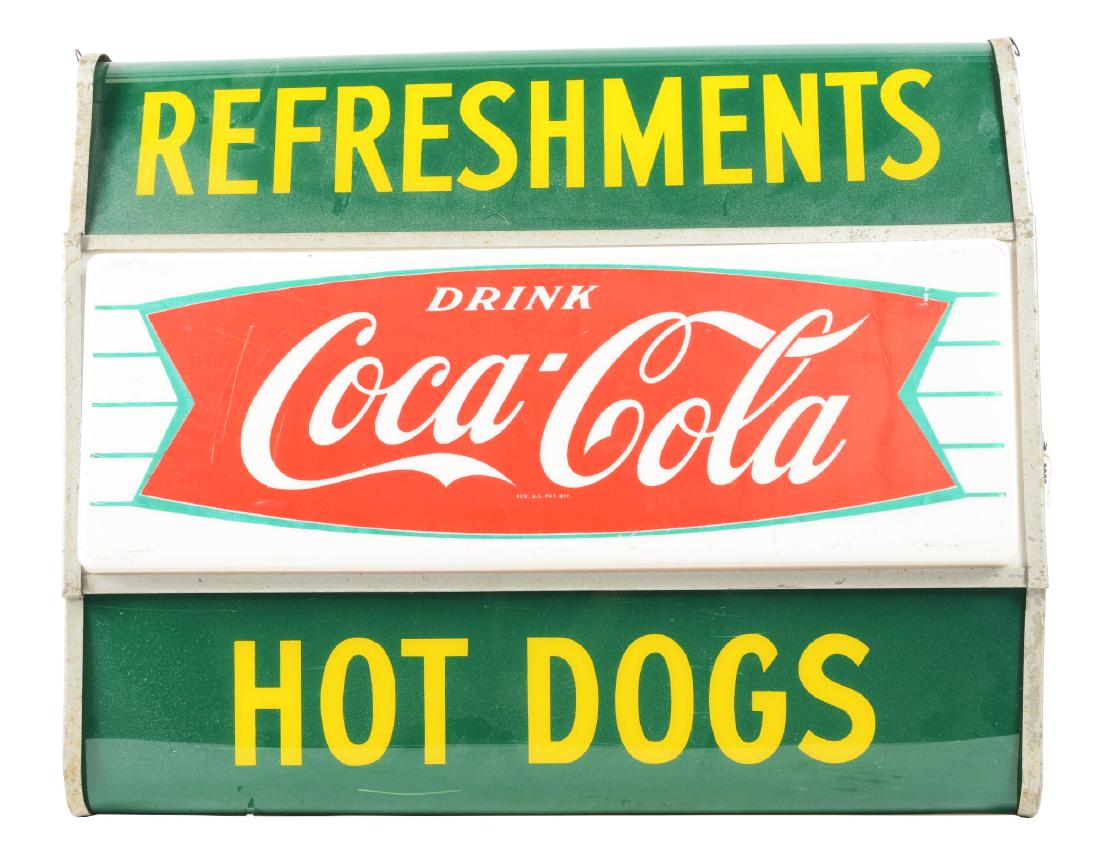 Coca-Cola Hot Dogs Light Up Advertising Sign. (1 of 2)