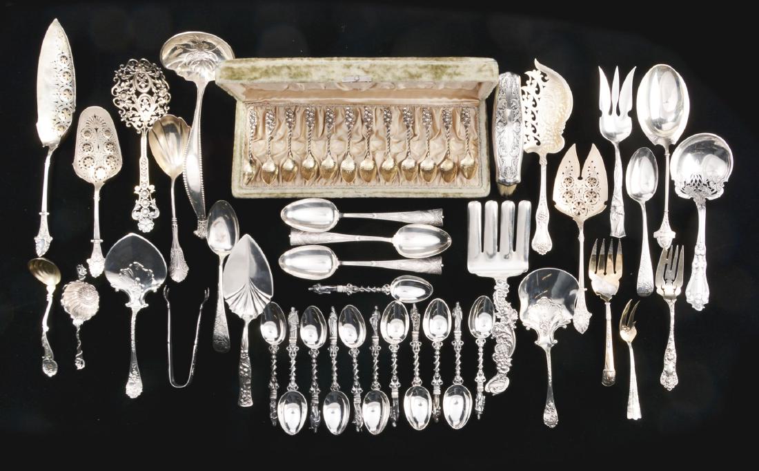 Lot Of Sterling Silver Serving Pieces & Flatware.