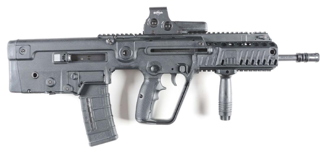 (M) IWI Tavor Model X95 Semi-Automatic Bullpup Rifle.: Originally designed to be a replacement to the M4A1 Carbine, the Tavor's objective was to be a rifle that had superior close quarters handling and a better choice for mechanized infantry. To do this, 