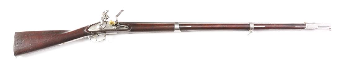 (A) Rare Model 1816 U.S. Military Type III Flintlock: 1831 dated. One of the scarcer contractors for the 1816 rifle, the estimated production of R. & J.D. Johnson is only 600 muskets. The lock with U.S. eagle over Johnson, dated 1831, "MIDDLETON CONN." T