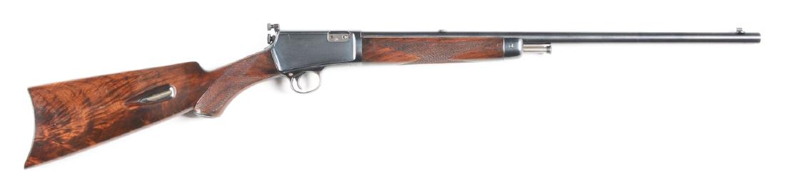 (C) Deluxe British Marked Winchester Model 1903: The only Winchester factory information is that the serial number was applied on June 28th, 1911. This is a deluxe model that features checkered pistol grip capped walnut stock with beautiful fiery gr