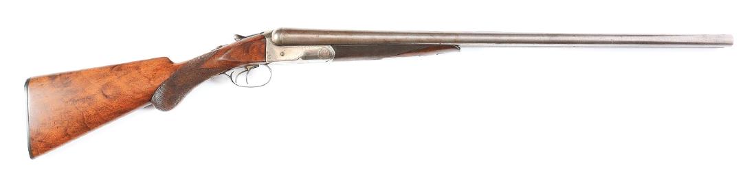 (A) Colt Model 1883 SxS 12 Gauge Shotgun.: Made from 1883 to 1895 with approximately 7,300 made. Features damascus barrels with concave rib, stamped Colt address, extractors, automatic safety and double triggers. Gun has walnut checkered stock