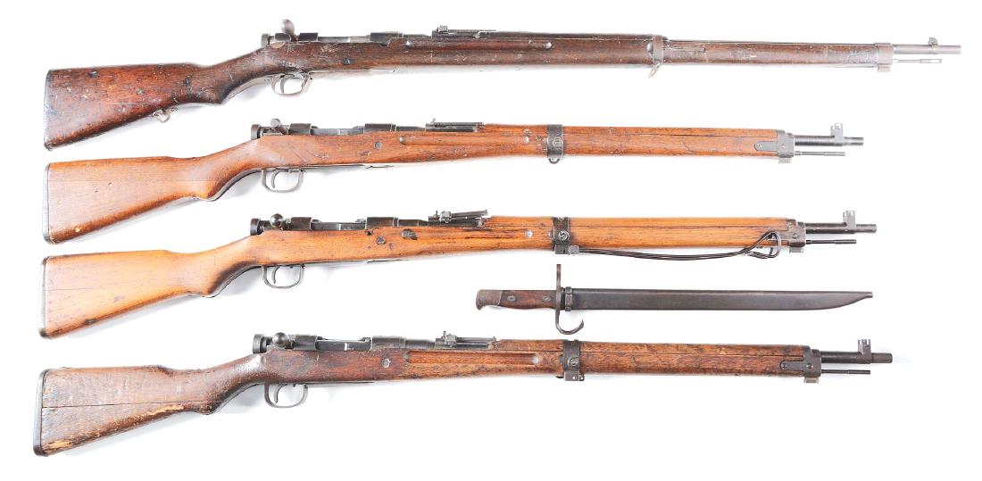 (C) Lot of 4: Four Japanese Bolt Action Rifles.
