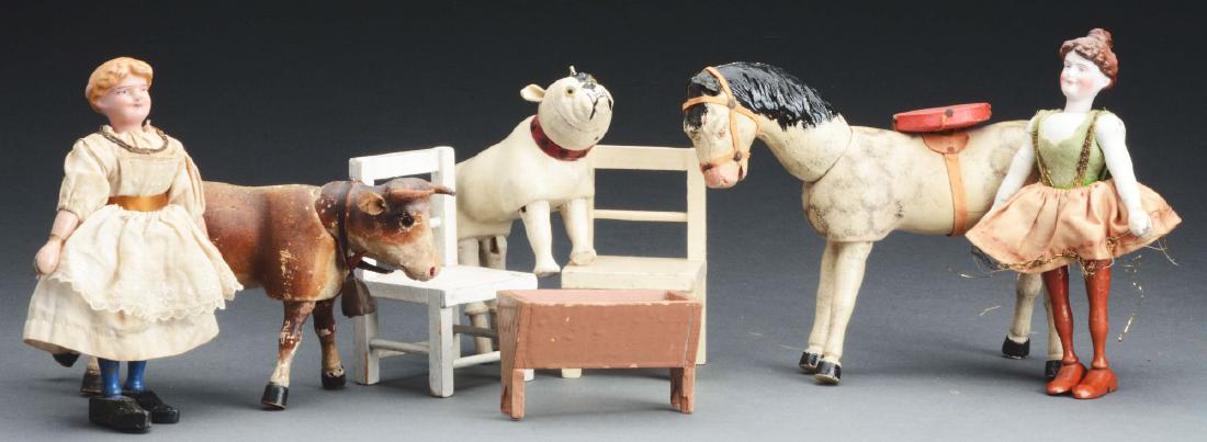 Lot Of 8: Assorted Schoenhut Figure & Accessories. (1 of 1)