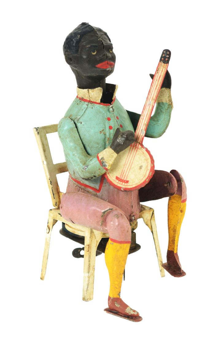 German Gunthermann Hand Painted Wind Up Banjo Player (1 of 4)