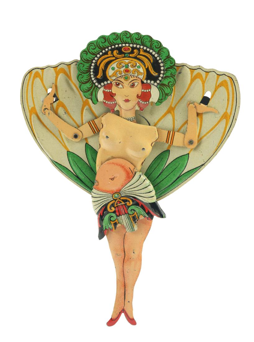 German Tin Litho Hula Girl Squeeze Toy. (1 of 2)
