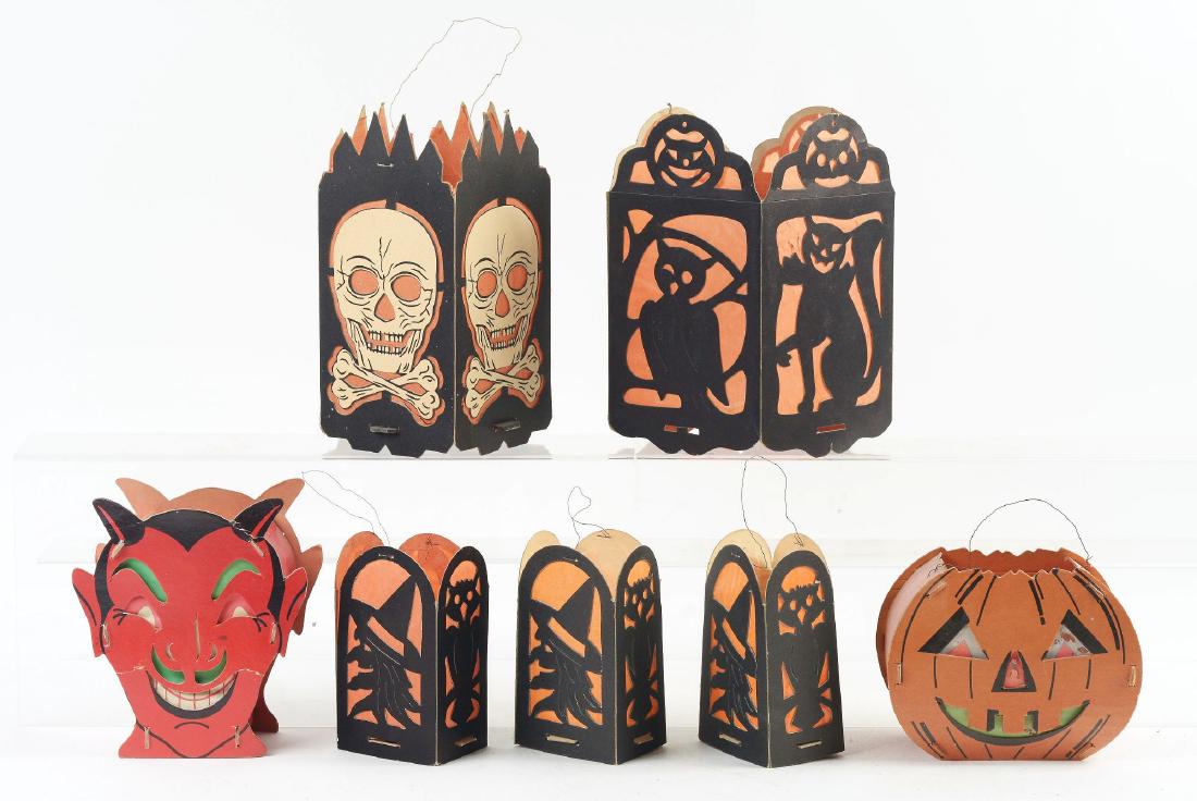 Lot of 7: Halloween Cardboard Lantern & (1 of 2)