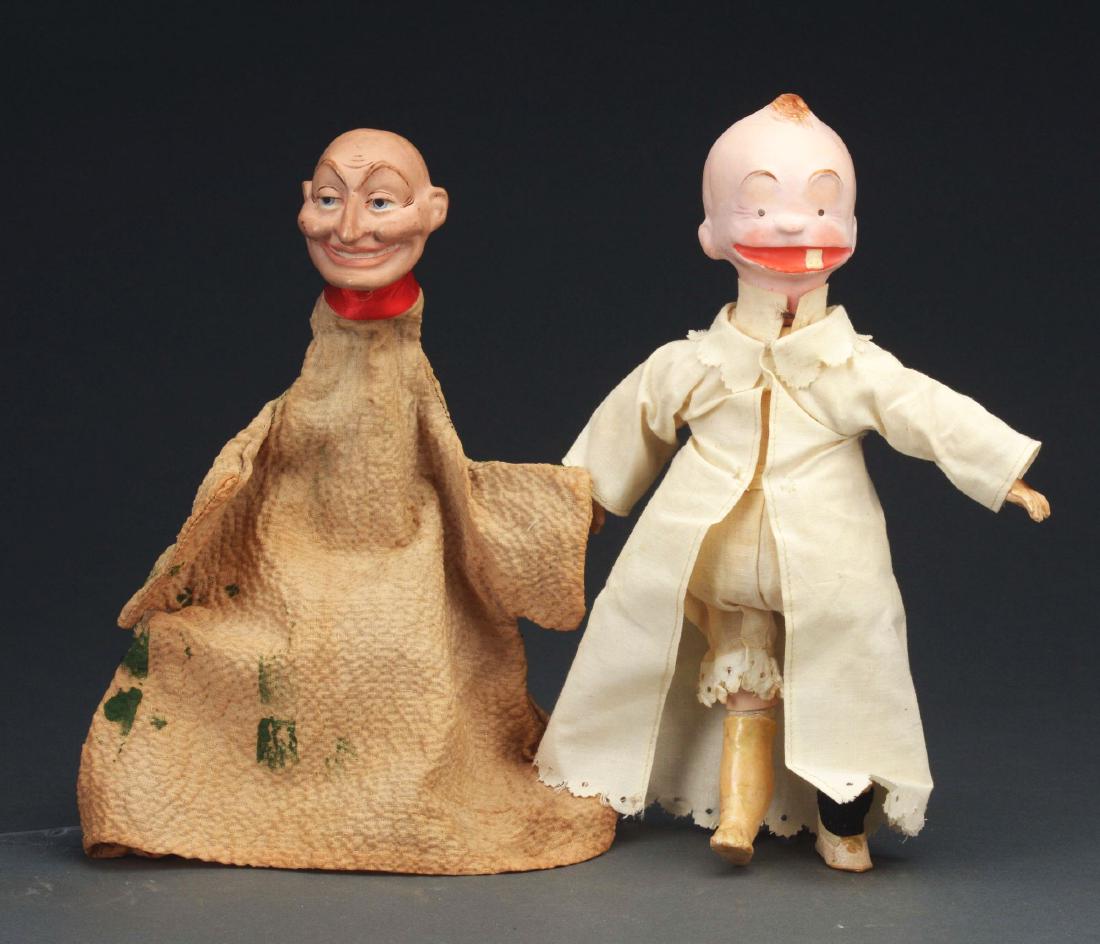Lot Of 2: Yellow Kid & Old Man Puppet. (1 of 3)