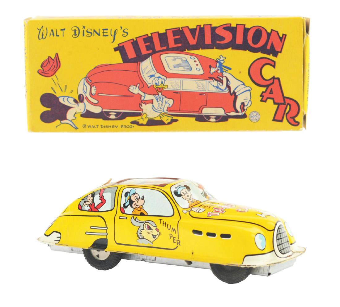 Marx Tin Litho Walt Disney Friction Television Car. (1 of 7)