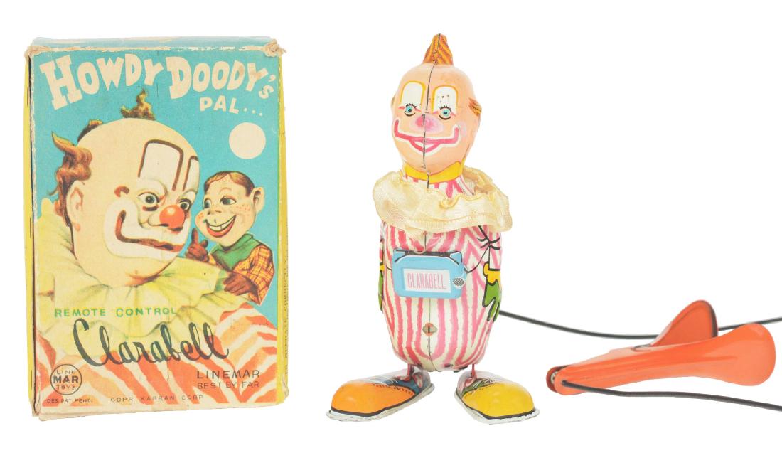 Scarce Tin Litho Clarabell Linemar Squeeze Toy with (1 of 5)