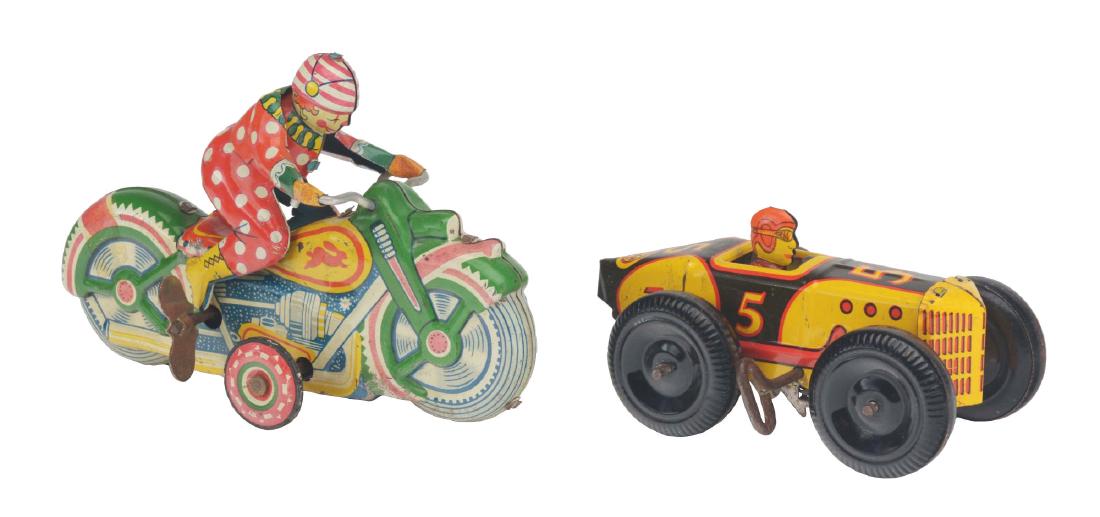 Lot Of 2: American & Japanese Tin Litho Wind Up Vehicle (1 of 2)