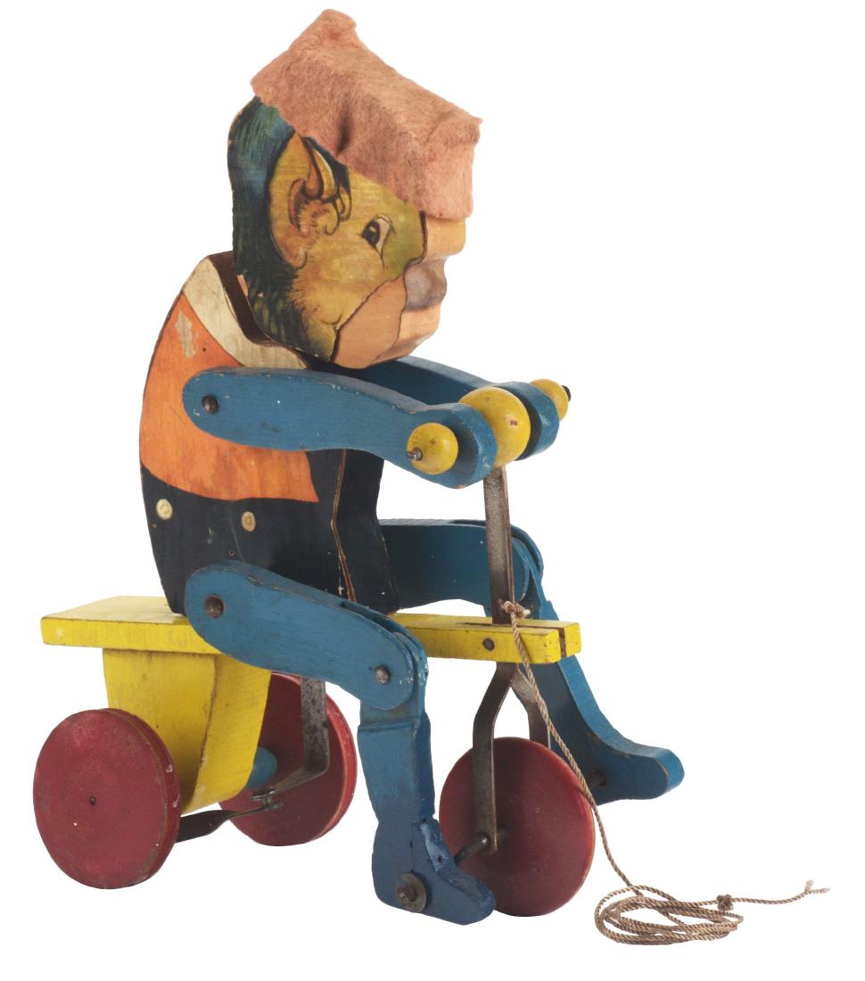 Pre-War Fisher Price Paper on Wood Lookee Monk. (1 of 3)