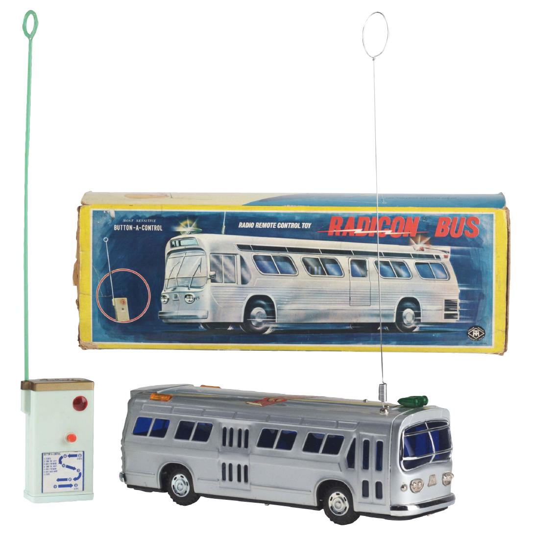 Japanese Tin Litho Battery Operated Radicon Bus In Box. (1 of 7)