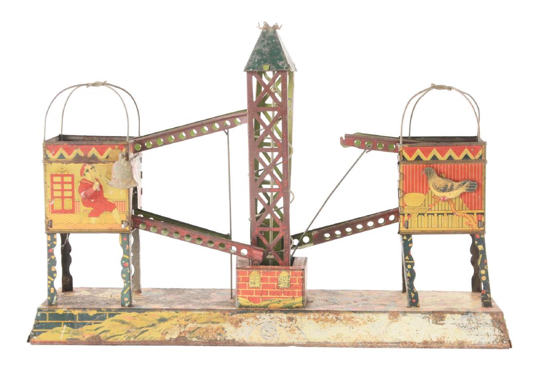 Pre-War Japanese Tin Litho Wind Up Marble Game. (1 of 4)