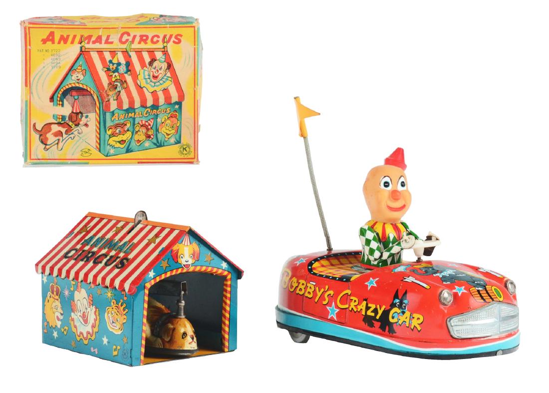 Lot of 2: Tin Litho Wind Up Circus Toys. (1 of 2)