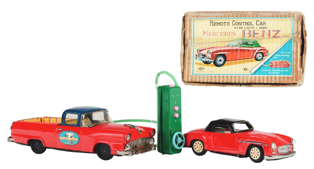 Lot of 2: Tin Litho and Painted Tin Cars. (1 of 2)