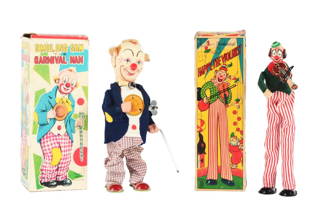 Lot of 2: Tin Litho Wind Up Clowns. (1 of 2)